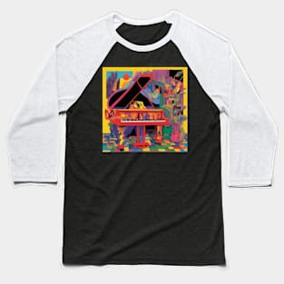 A Colorful Scene With A Grand Piano Baseball T-Shirt